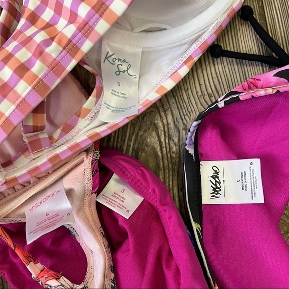 2 Bikinis Small Pink Floral Gingham Xhilaration Mossimo Kona Sol - Picture 8 of 9